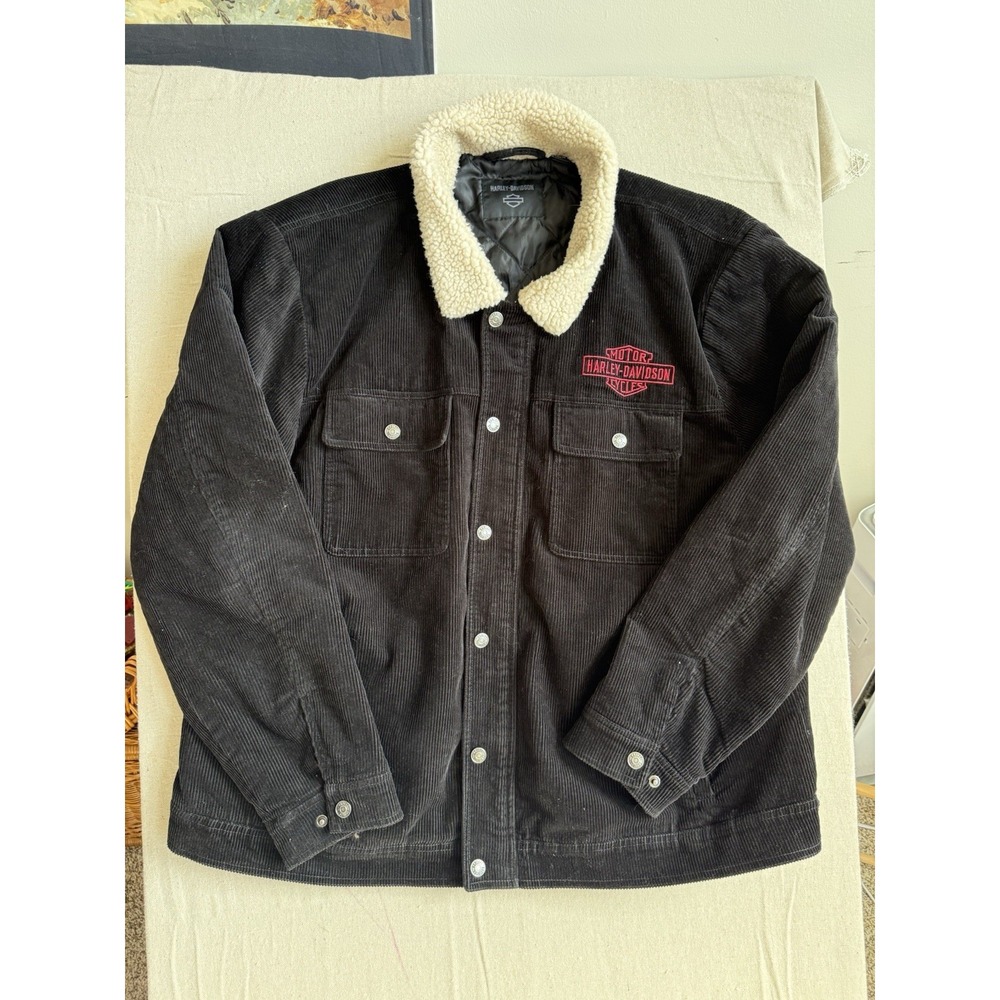 Harley-Davidson Transcendent Corduroy Sherpa Jacket Men's 3XL Black 97406-23VM